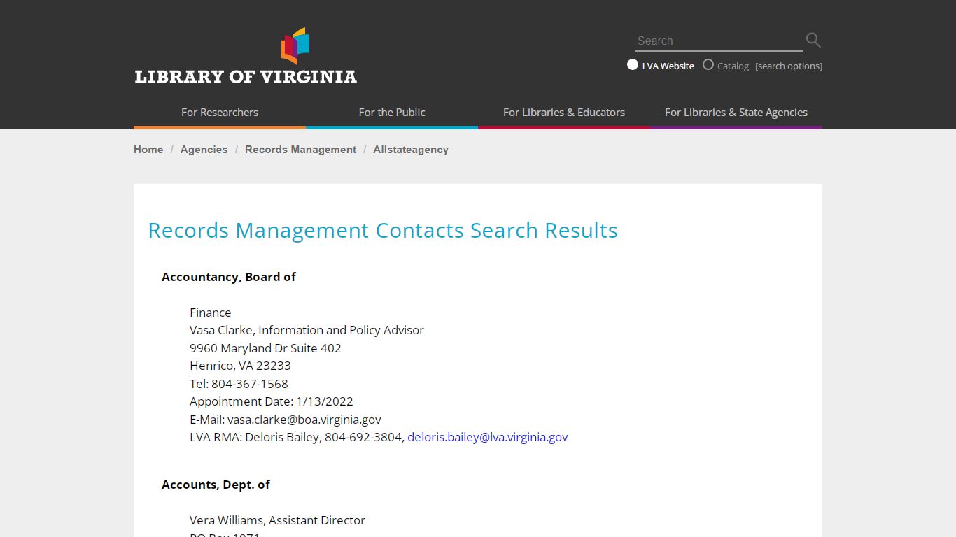Records Management All Localities - Library of Virginia